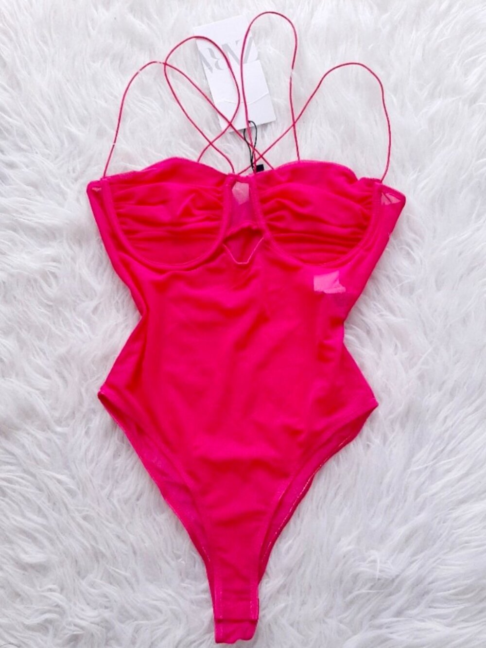 Zara Hot Pink Mesh Corset